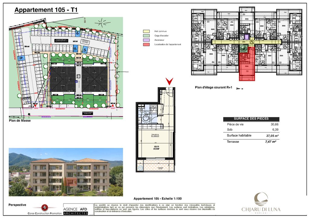 Chjaru di Luna R+1 5 Plan appartement 105